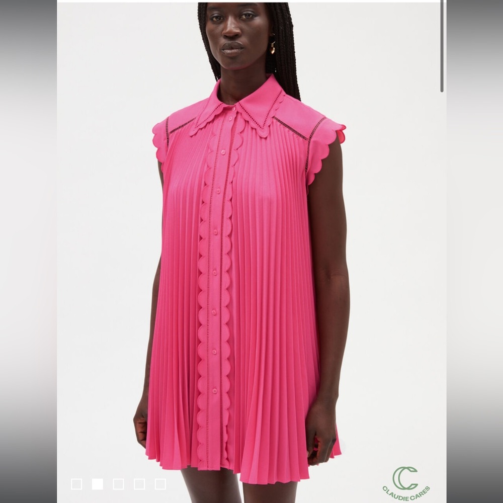 Claudie Pierrot Bubble Gum Pleated Minidress